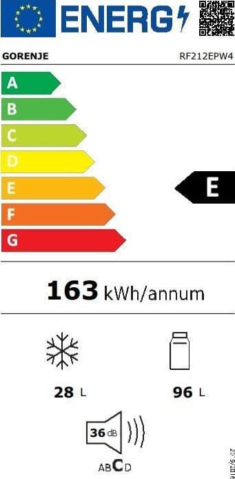 Gorenje Ψυγείο Δίπορτο 124lt Υ117xΠ47.5xΒ48.7εκ. Λευκό RF212EPW4 4