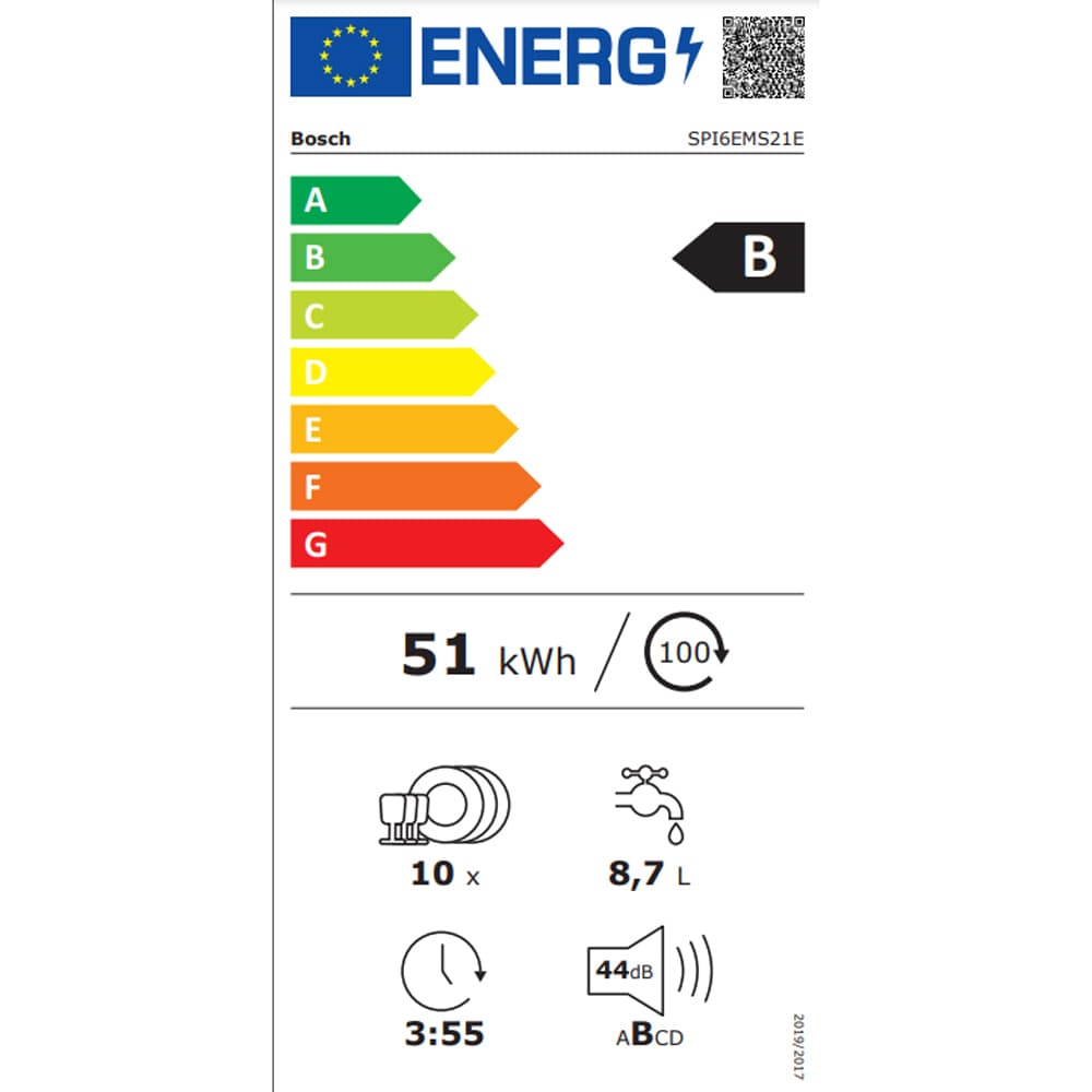 Bosch Εντοιχιζόμενο Πλυντήριο Πιάτων με Wi-Fi για 10 Σερβίτσια EcoSilence Drive Π51xY88εκ. SPI6EMS21E 2