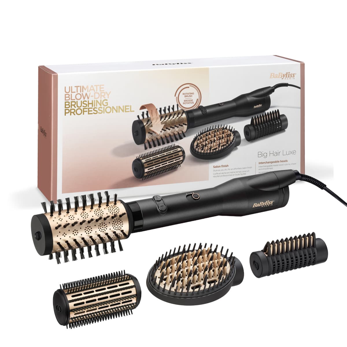 Babyliss Big Hair Luxe Κεραμική Ηλεκτρική Βούρτσα με Αέρα & Περιστρεφόμενη Κεφαλή για Ίσιωμα και Μπούκλες 650W 214550 12