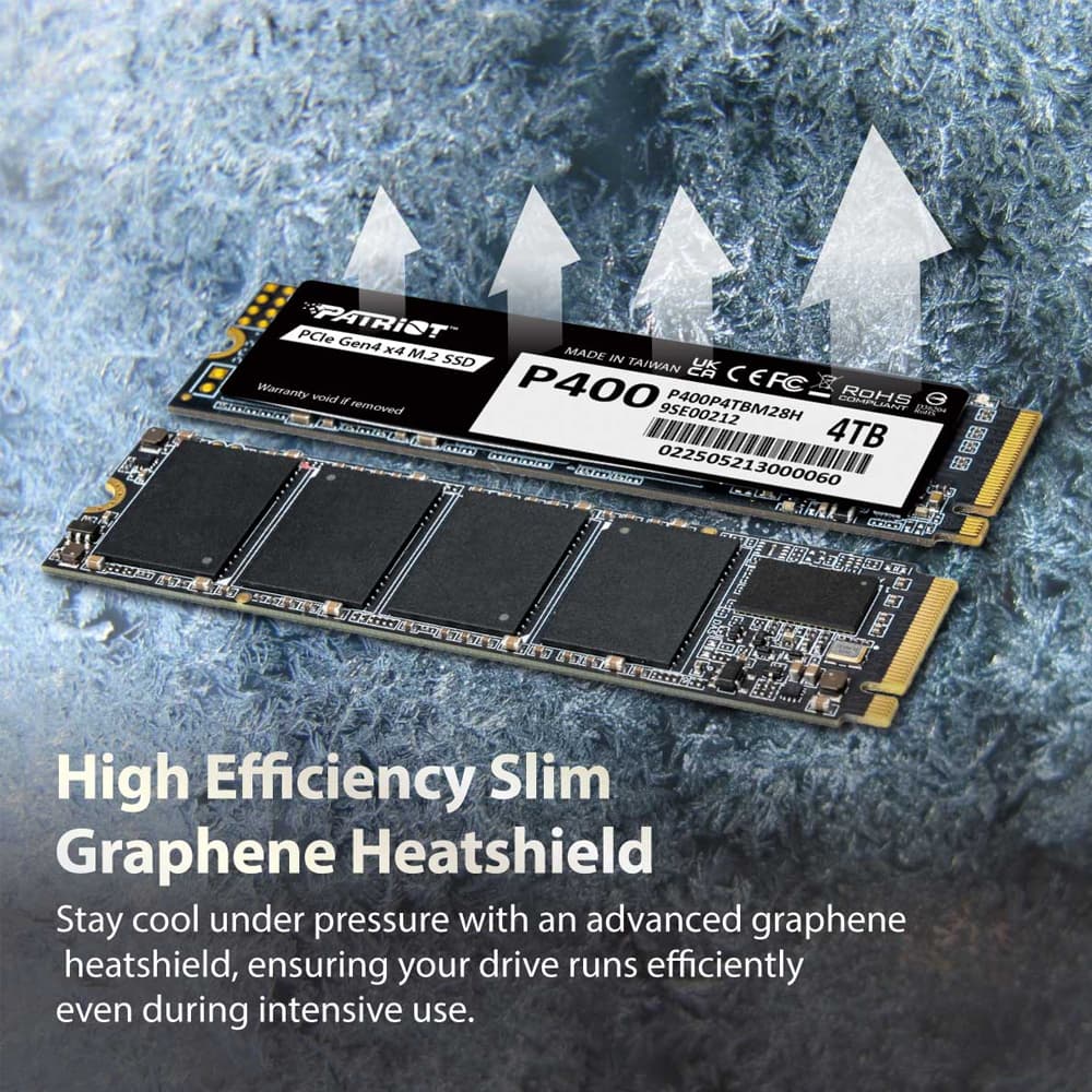 Patriot P400 V4 SSD 4TB τύπου M.2 με σύνδεση PCI Express 4.0 (PS5 Compatible) P400VP4TBM28H 5