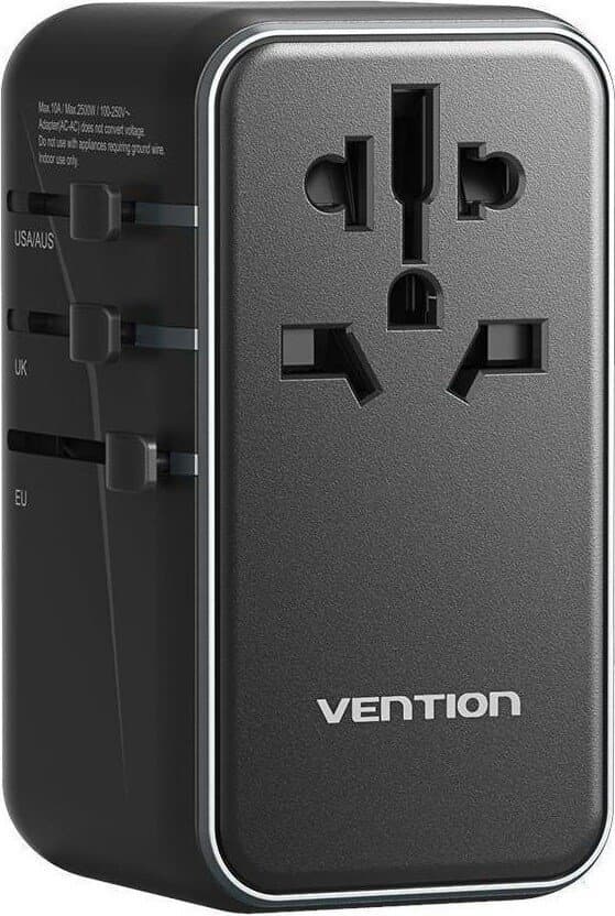 Vention FJGB0 Αντάπτορας Πρίζας σε Universal με 4 Θύρες USB 2