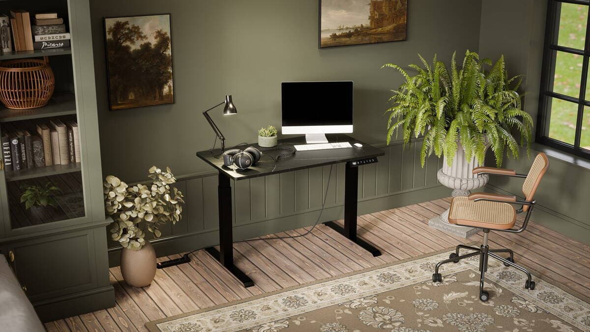 Γραφείο Gaming Moon Ξύλινο Black/san με Μεταλλικά Πόδια & Ρυθμιζόμενο Ύψος 121x67x72εκ. 3