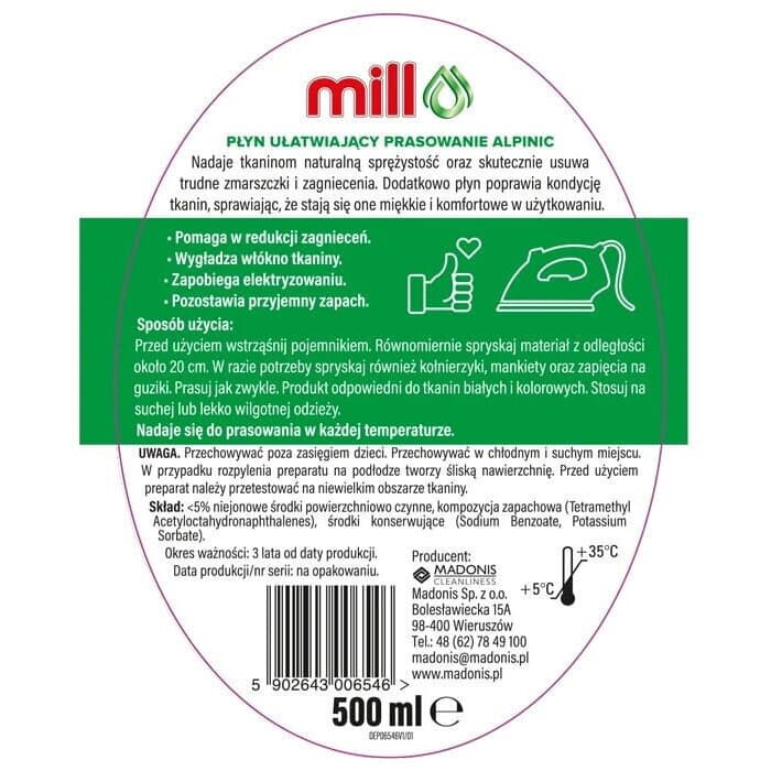 Mill Alpinic Ironing Aid Liquid Spray 500 Ml 2