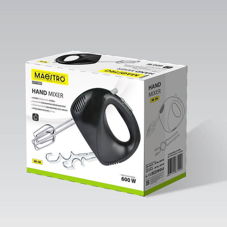 Maestro MR-500 Μίξερ Χειρός 100W Μαύρο 4