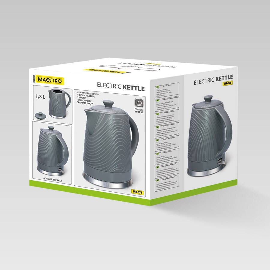Maestro Electric Βραστήρας 1.8lt 1800W Γκρι 4