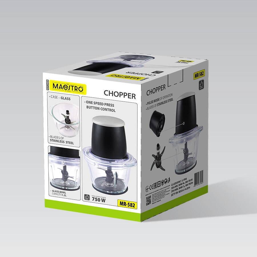 Maestro Πολυκόπτης Multi 750W με Δοχείο 1.2lt Μαύρος 4