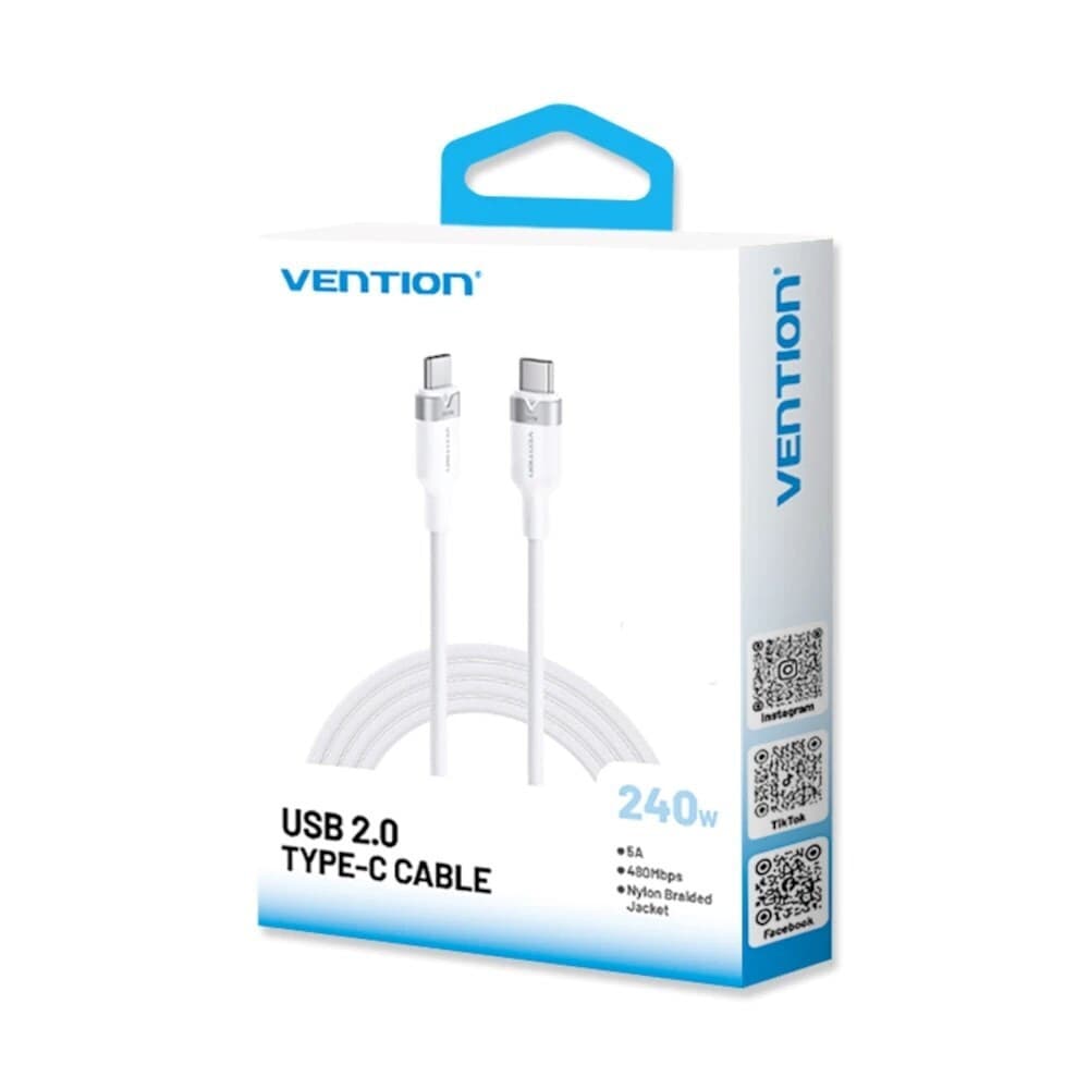 Vention USB 2.0 Cable USB-C male - USB-C 240W PD Λευκό 1m TRIWF 4