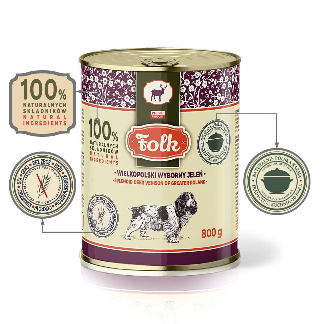 Dog Food Υγρή Τροφή Σκύλων με Ελάφι χωρίς Σιτηρά 800gr 3