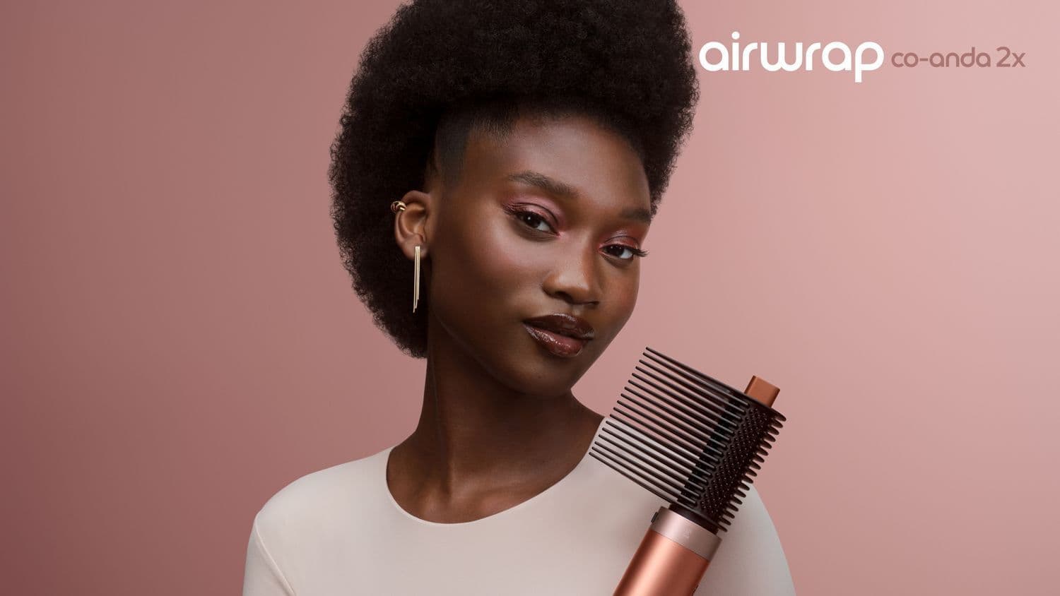 Dyson Hs09 Airwrap Co-anda2x Curly + Coily Ηλεκτρική Βούρτσα με Αέρα για Ίσιωμα και Μπούκλες 1700W Amber Silk 143161-01 2