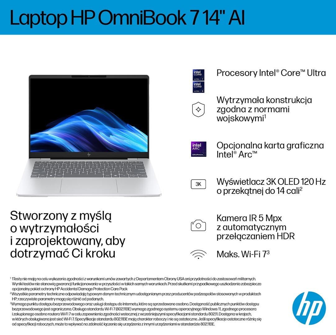 HP OmniBook 7 AI 14-fr0003nw 14" OLED FHD+ (Ultra 5-225U/16GB/512GB SSD/W11 Pro) (US Keyboard) 3