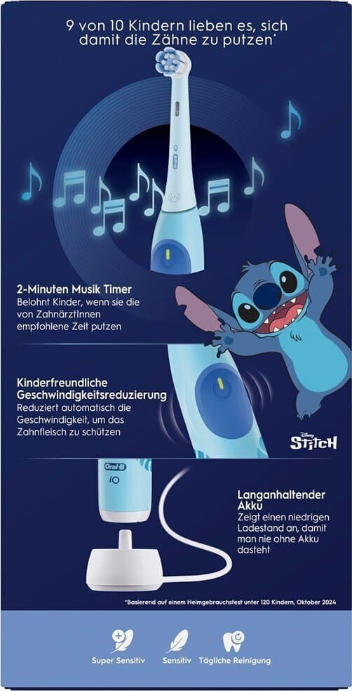 Oral-B iO Kids Παιδική Ηλεκτρική Οδοντόβουρτσα με Χρονόμετρο για 6+ Χρονών Stitch με Θήκη Ταξιδίου 4