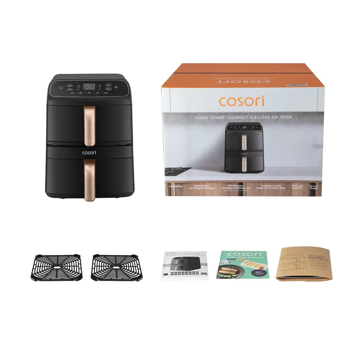 Cosori Air Fryer με Διπλό Αποσπώμενο Κάδο 8.6lt Μαύρο 1391504 3