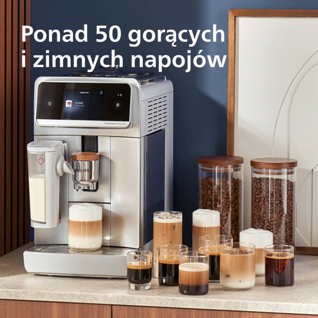 Philips Café Aromis Series 8000 Αυτόματη Μηχανή Espresso 1500W Πίεσης 15bar με Μύλο Άλεσης Ασημί EP8757/20 8