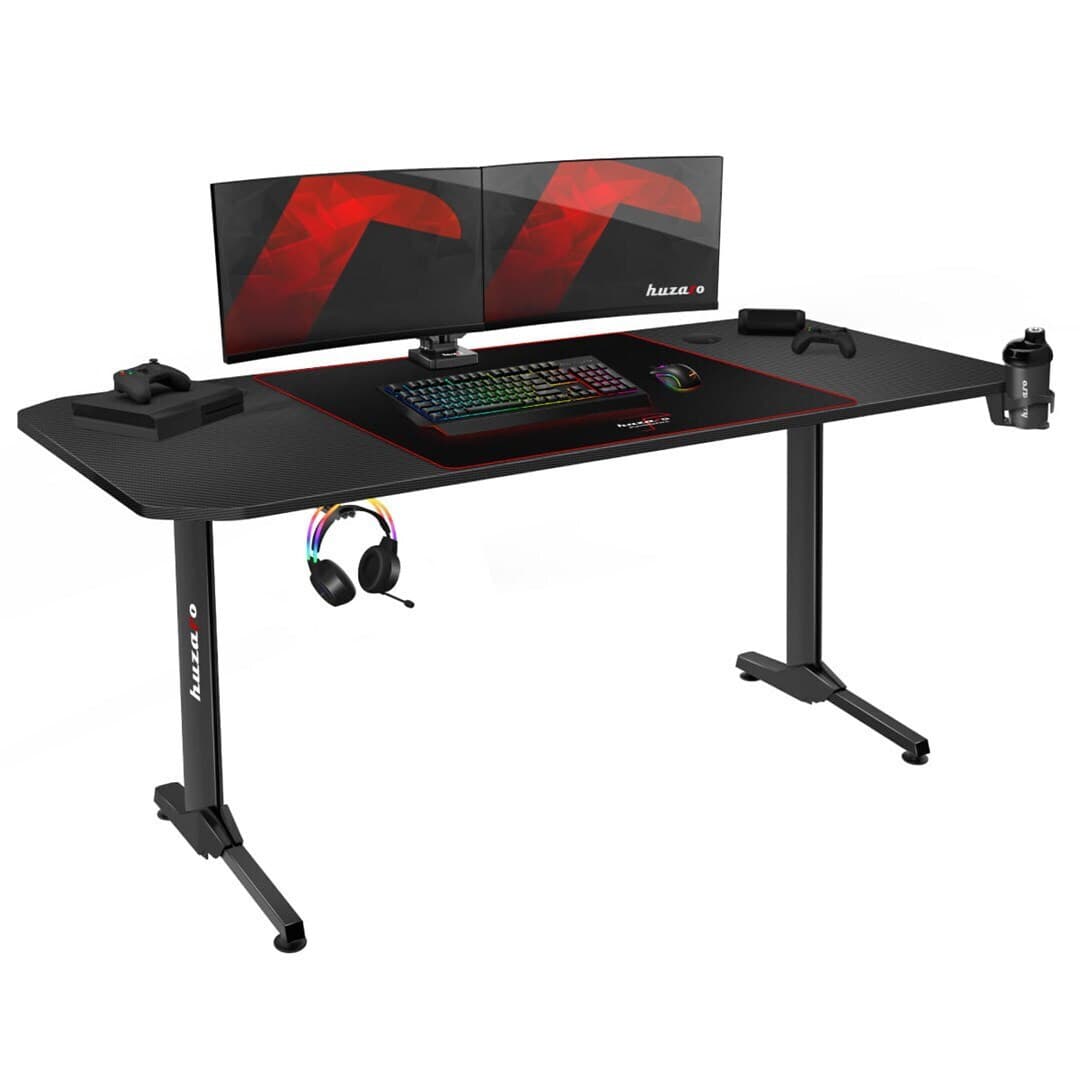 Γραφείο Gaming Hero 4.7 Ξύλινο Black με Μεταλλικά Πόδια & USB θύρες 160x75x75εκ. HZ-HERO 4.7 2