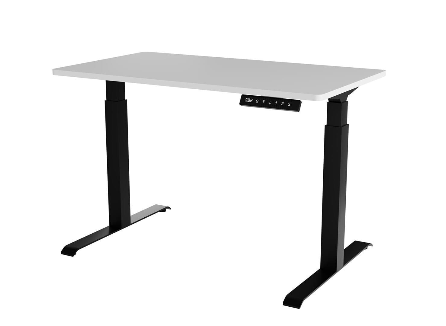 Ηλεκτρικό Γραφείο Gaming Meble 104020 Ξύλινο Black/white με Μεταλλικά Πόδια & Ρυθμιζόμενο Ύψος 121x67x72εκ.