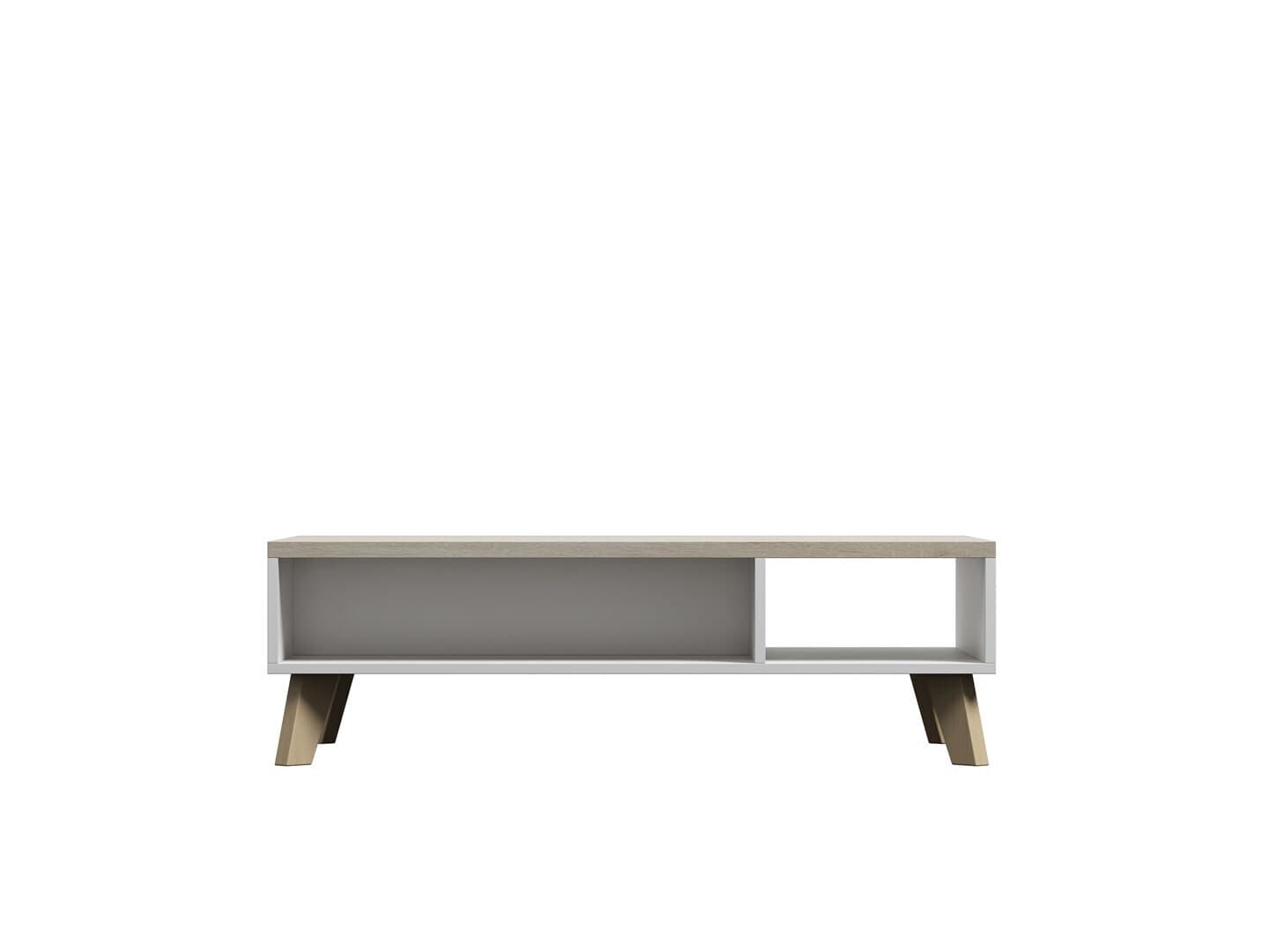 Ορθογώνιο Κεντρικό Τραπεζάκι Lotta 110 Ξύλινο White / Sonoma Oak Μ110xΠ60xΥ35εκ. 2