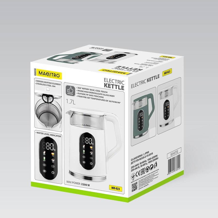 Maestro Βραστήρας 1.7lt 2220W Λευκός MR-023-WHITE 3