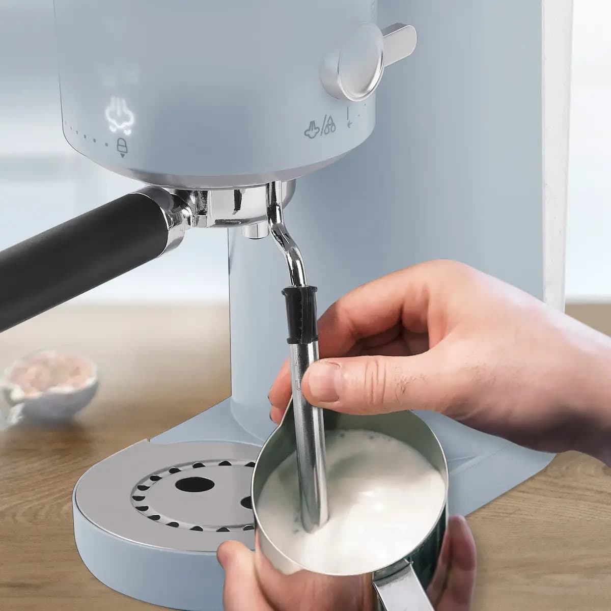 Μηχανή Espresso 1400W Πίεσης 20bar για Cappuccino Γαλάζια 3