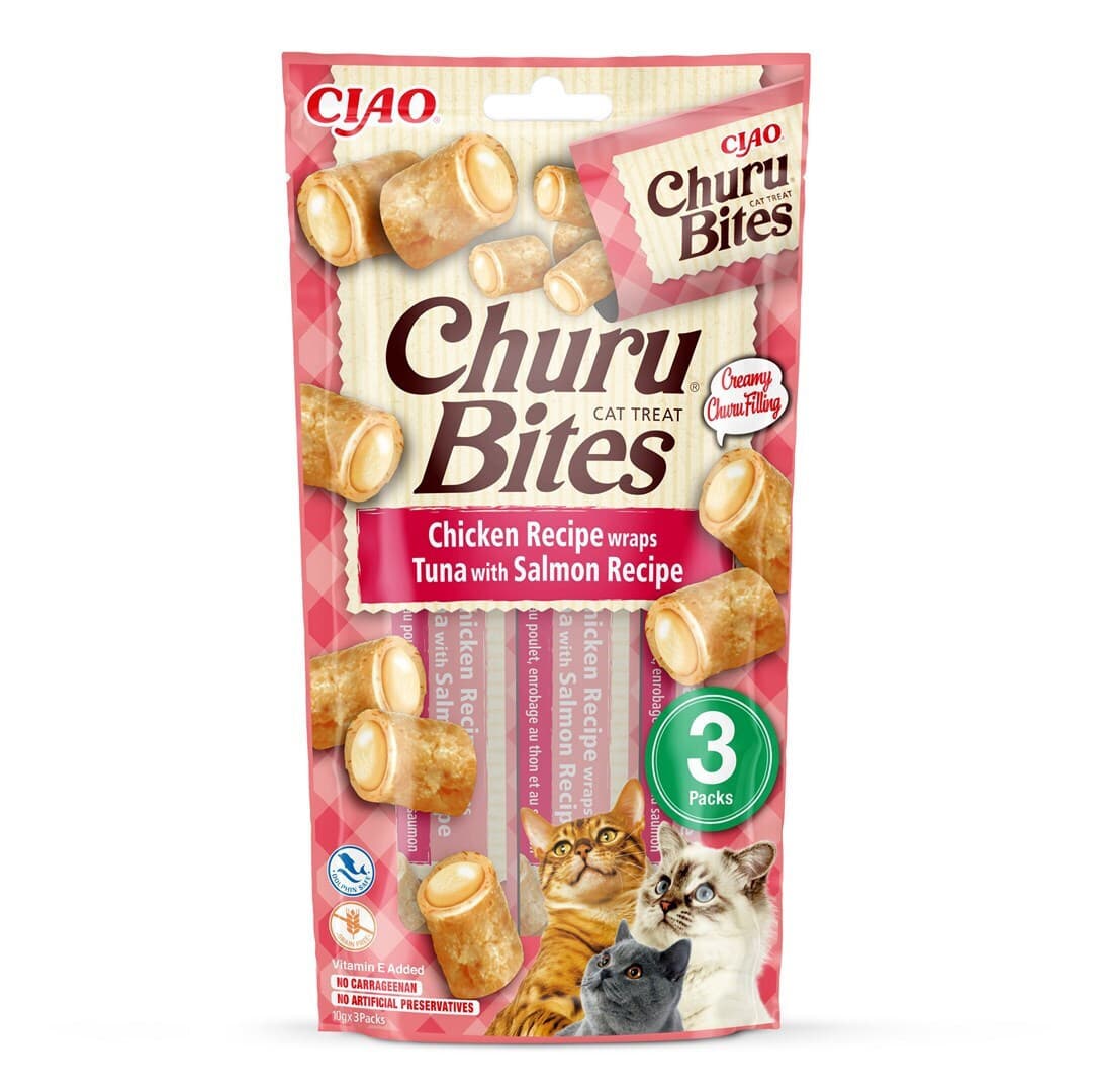 Inaba Churu Bites Λιχουδιές με Κοτόπουλο Chicken, Tuna & Salmon για Ενήλικες Γάτες 10gr IN723 3