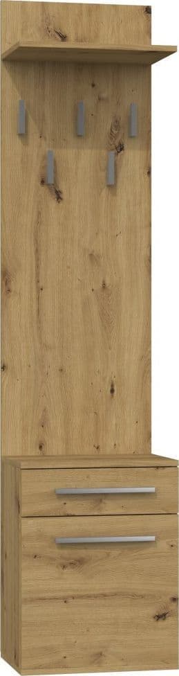 Duo Έπιπλο Εισόδου με Κρεμάστρα & Παπουτσοθήκη Oak 50x27x124εκ.
