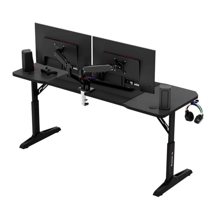 Γραφείο Gaming Hero Ξύλινο Black με Μεταλλικά Πόδια, Ρυθμιζόμενο Ύψος & LED 160x60x79εκ. HZ-HERO4.6BLACK 7