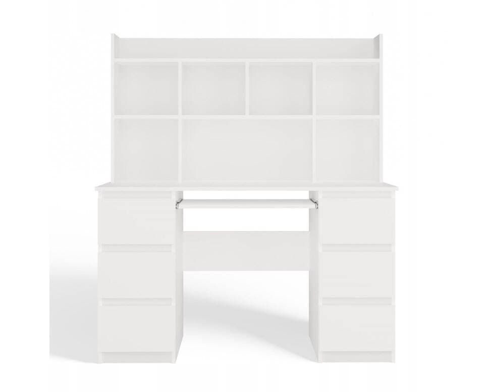 Γραφείο Kuba Ξύλινο με Βιβλιοθήκη White 180x150x70εκ. 3