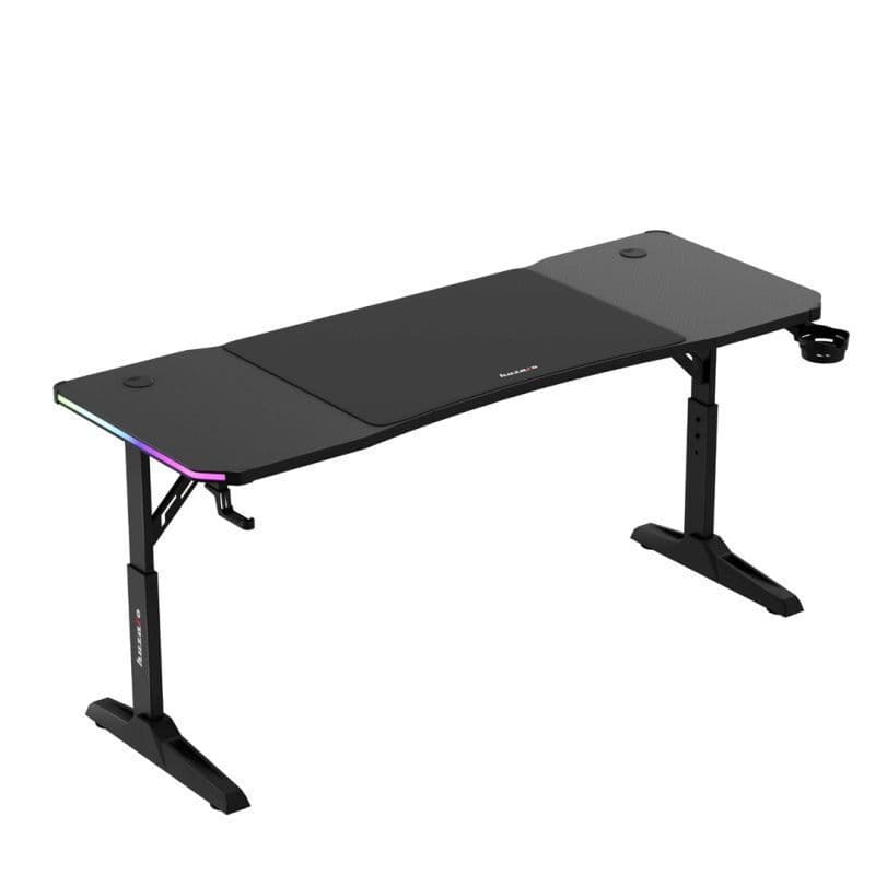 Γραφείο Gaming Hero Ξύλινο Black Rgb με Μεταλλικά Πόδια, Ρυθμιζόμενο Ύψος & LED 160x80x75εκ. HZ-HERO4.6RGBBLACK 5