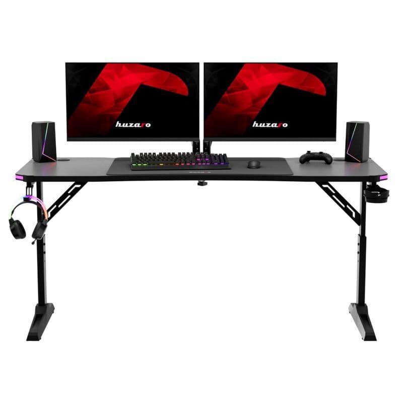 Γραφείο Gaming Hero Ξύλινο Black Rgb με Μεταλλικά Πόδια, Ρυθμιζόμενο Ύψος & LED 160x80x75εκ. HZ-HERO4.6RGBBLACK 13