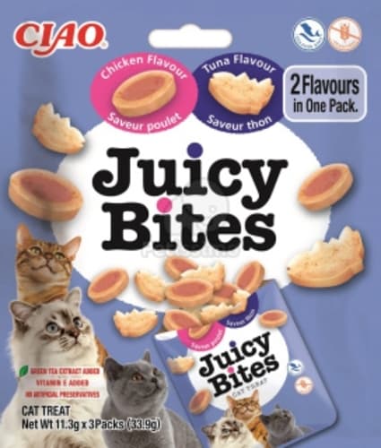Inaba Λιχουδια Churu Cat Juicy Bites Tuna Chicken Λιχουδιές με Τόνο για Ενήλικες Γάτες 1τμχ 34gr IN701 3