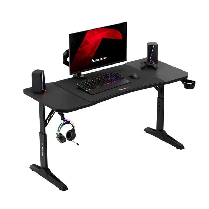 Γραφείο Gaming Hero Ξύλινο Black με Μεταλλικά Πόδια & Ρυθμιζόμενο Ύψος 140x60εκ. HZ-HERO3.6BLACK 7