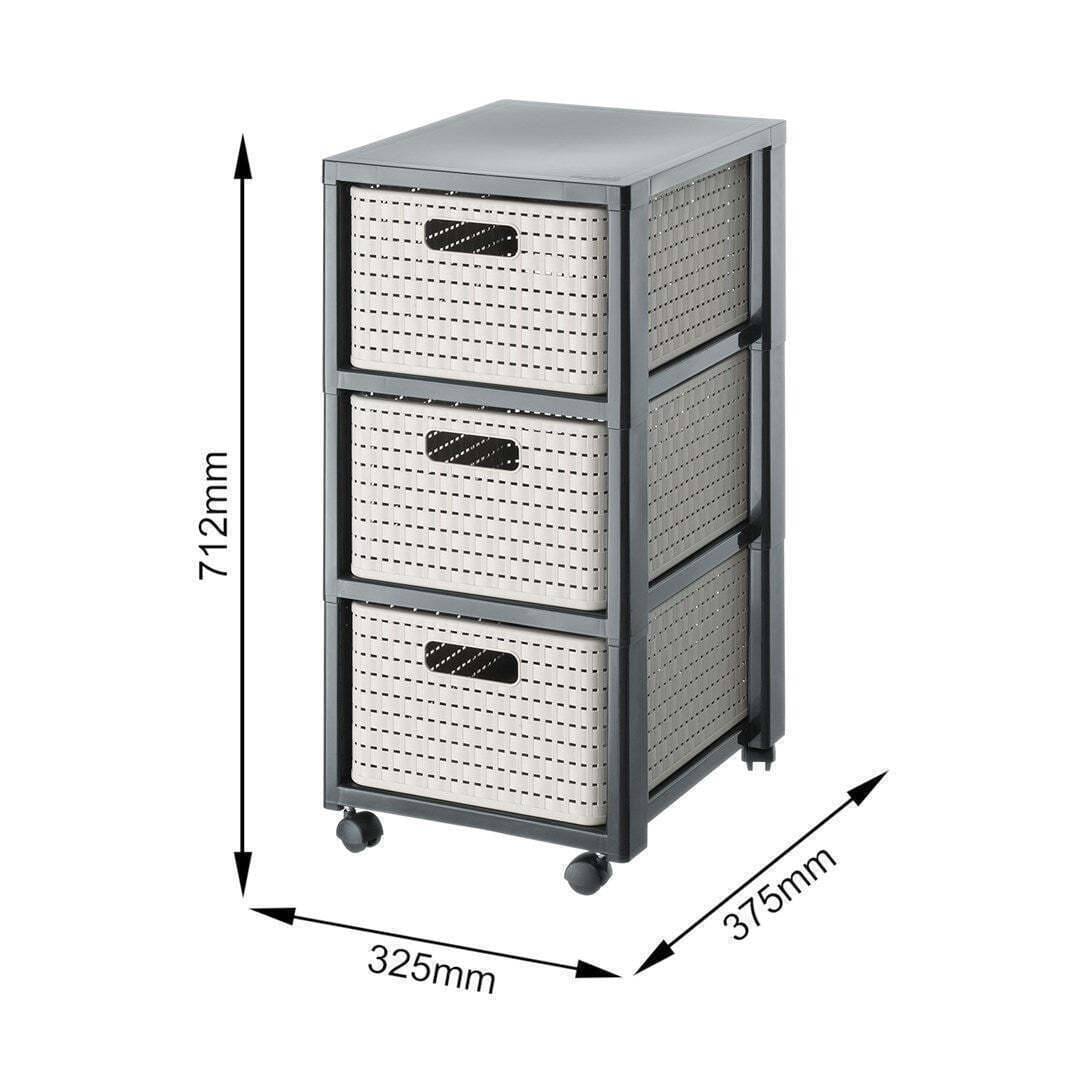 Rotho Babydesign DLZROHMIU0104 Ραφιέρα Μπανιέρας Πλαστική με 3 Ράφια 71.2x32.5x37.5cm Καφέ