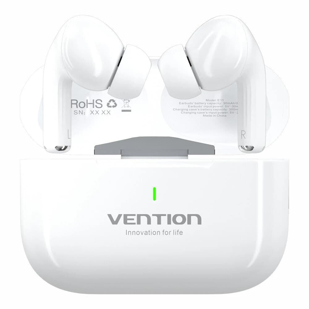 Vention Echo Lite E11 In-ear Bluetooth Handsfree Ακουστικά με Αντοχή στον Ιδρώτα και Θήκη Φόρτισης Λευκά 8