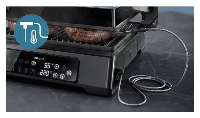 Philips Τοστιέρα Γκριλιέρα με Αποσπώμενες Πλάκες 2200W Μαύρη HD6307/70 8
