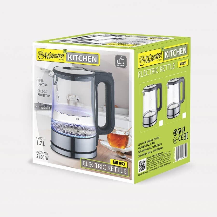 Maestro Βραστήρας 1.7lt 2200W Μαύρος MR-053-BLACK 2