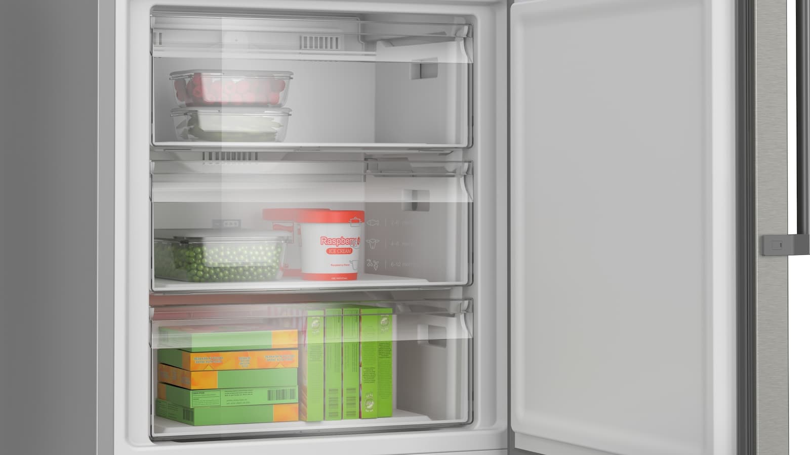 Bosch Ψυγειοκαταψύκτης 440lt Total NoFrost Υ203xΠ70xΒ66.7εκ. Inox KGN497ICT 4