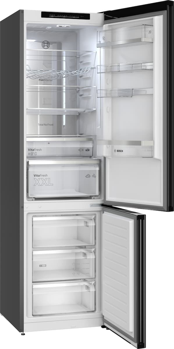 Bosch Ψυγειοκαταψύκτης 363lt Total NoFrost Υ203xΠ60xΒ66.5εκ. Μαύρος KGN39LBCF