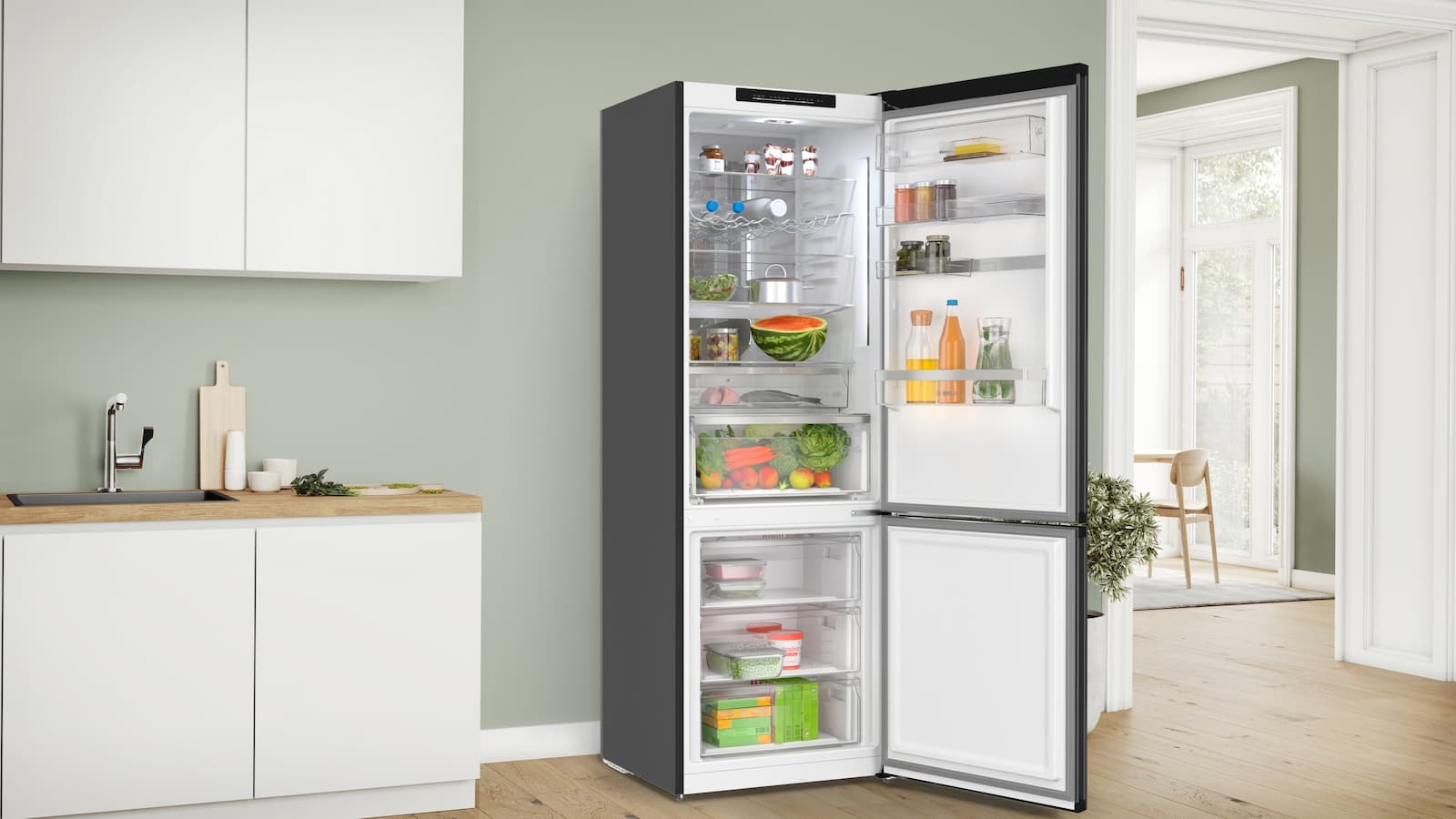 Bosch Ψυγειοκαταψύκτης 363lt Total NoFrost Υ203xΠ60xΒ66.5εκ. Μαύρος KGN39LBCF 13