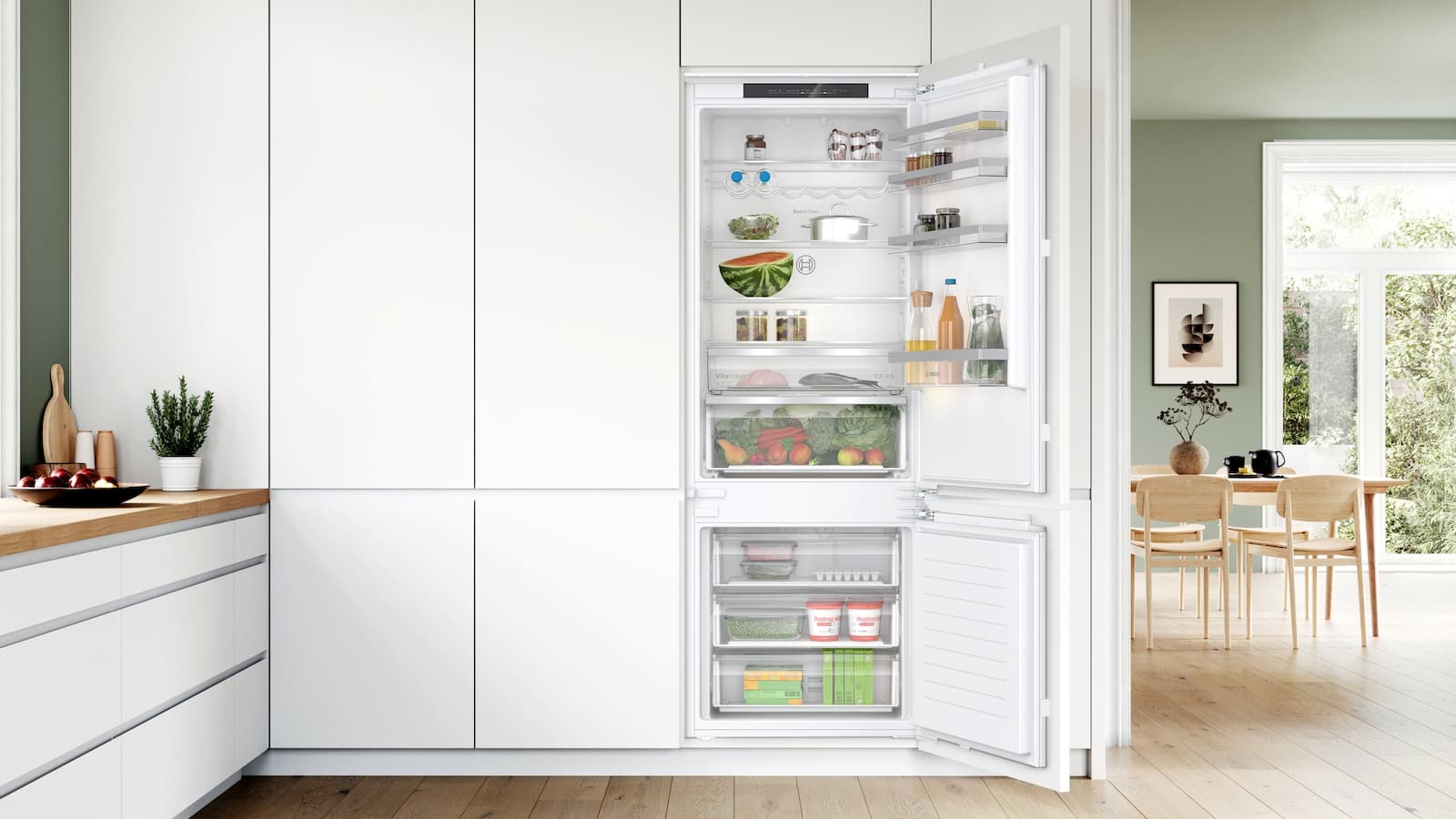 Bosch Εντοιχιζόμενος Ψυγειοκαταψύκτης 383lt NoFrost Υ193.5xΠ70.8xΒ54.8εκ. Λευκός KBN96VFE0 4