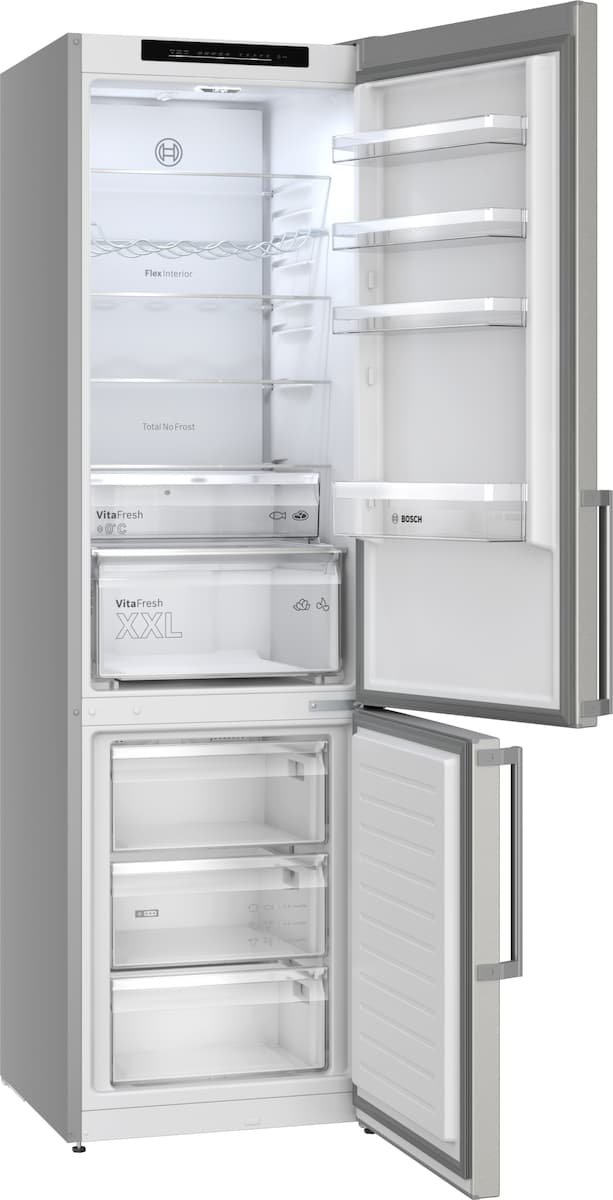 Bosch Ψυγειοκαταψύκτης 363lt Total NoFrost Υ203xΠ60xΒ66.5εκ. Inox KGN39VIBT 12