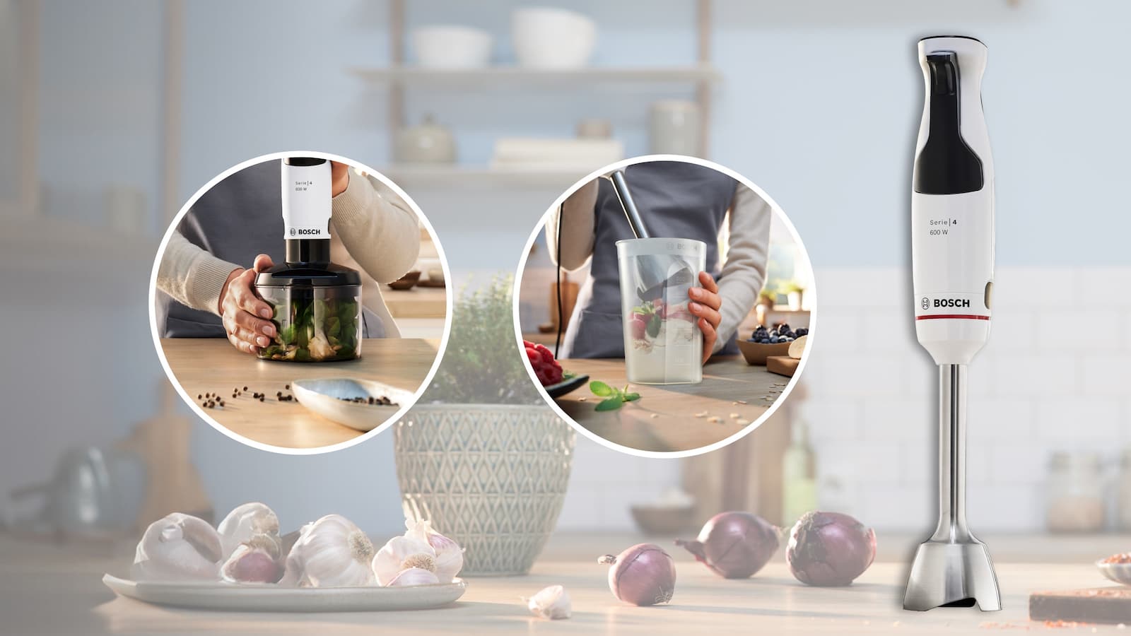 Bosch Serie 4 Ραβδομπλέντερ με Ανοξείδωτη Ράβδο 600W Λευκό 16