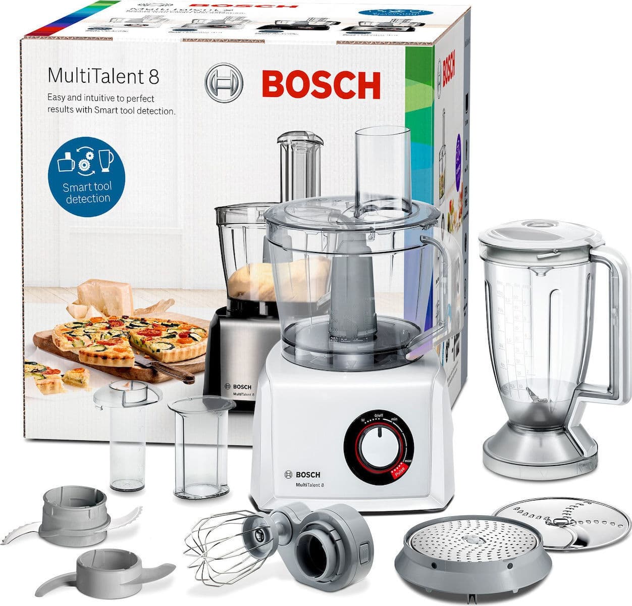 Bosch MultiTalent 8 MC812W501 Πολυμίξερ 1000W με Κάδο 3.9lt και Κανάτα Μπλέντερ Λευκό 8