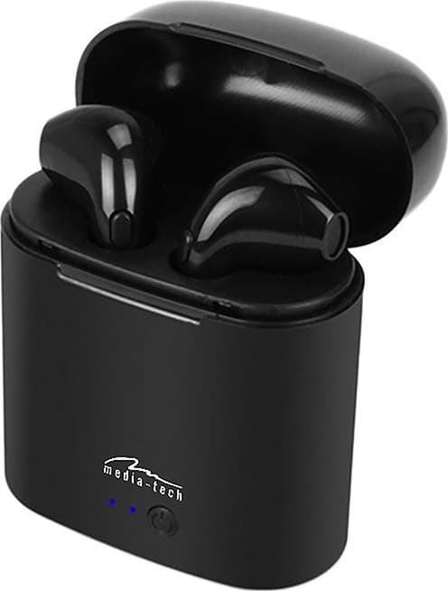 Media-Tech MT3589 Earbud Bluetooth Handsfree Ακουστικά με Θήκη Φόρτισης Μαύρα 4