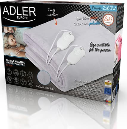 Adler AD 7426 AD 7426 Διπλό Ηλεκτρικό Υπόστρωμα Πλενόμενο Γκρι 60W 150x160εκ. 5