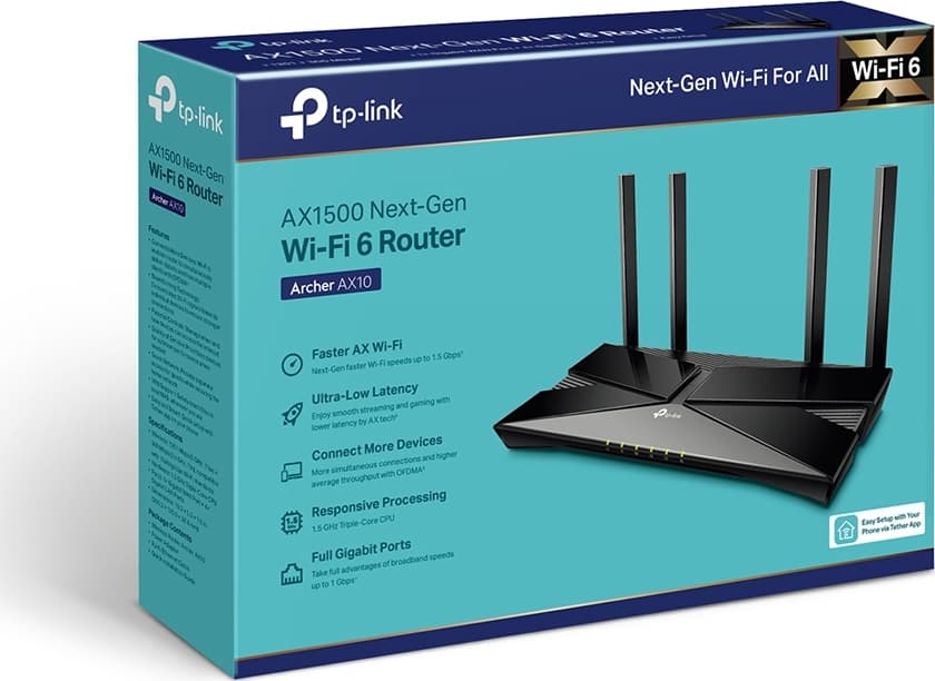 TP-LINK Archer AX10 v1 Ασύρματο Router Wi‑Fi 6 με 4 Θύρες Gigabit 4