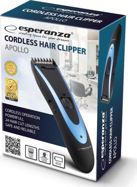 Esperanza Apollo Επαναφορτιζόμενη Κουρευτική Μηχανή Black/Blue EBC004 6