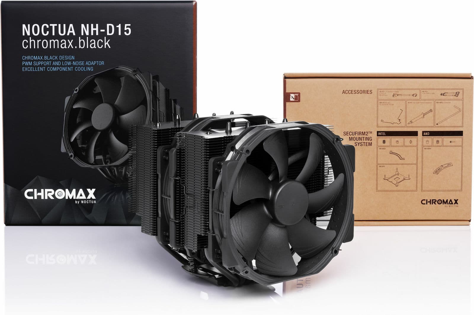 Noctua NH-D15NH-D15 chromax.black Ψύκτρα Επεξεργαστή Διπλού Ανεμιστήρα για Socket AM4/AM5/1200/115x/1700 4