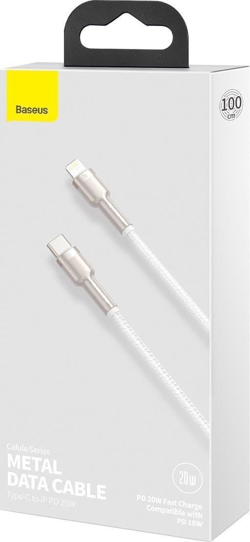 Baseus Cafule Braided USB-C to Lightning Cable 20W Λευκό 1m (CATLJK-A02) 6
