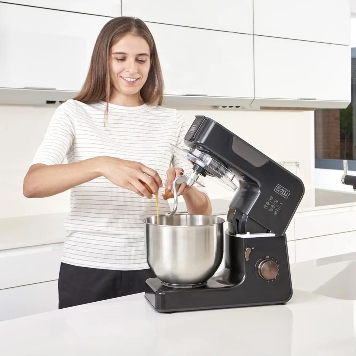 Black & Decker BXKM1000E Κουζινομηχανή 1000W με Ανοξείδωτο Κάδο 5.2lt Μαύρη 6