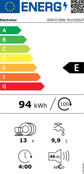 Electrolux Πλήρως Εντοιχιζόμενο Πλυντήριο Πιάτων για 13 Σερβίτσια Π59.6xY81.8εκ. EEA727200L 2