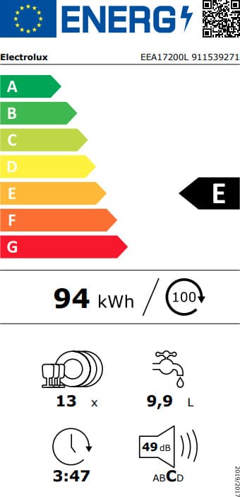 Electrolux Πλήρως Εντοιχιζόμενο Πλυντήριο Πιάτων για 13 Σερβίτσια Π59.6xY81.8εκ. EEA17200L 6